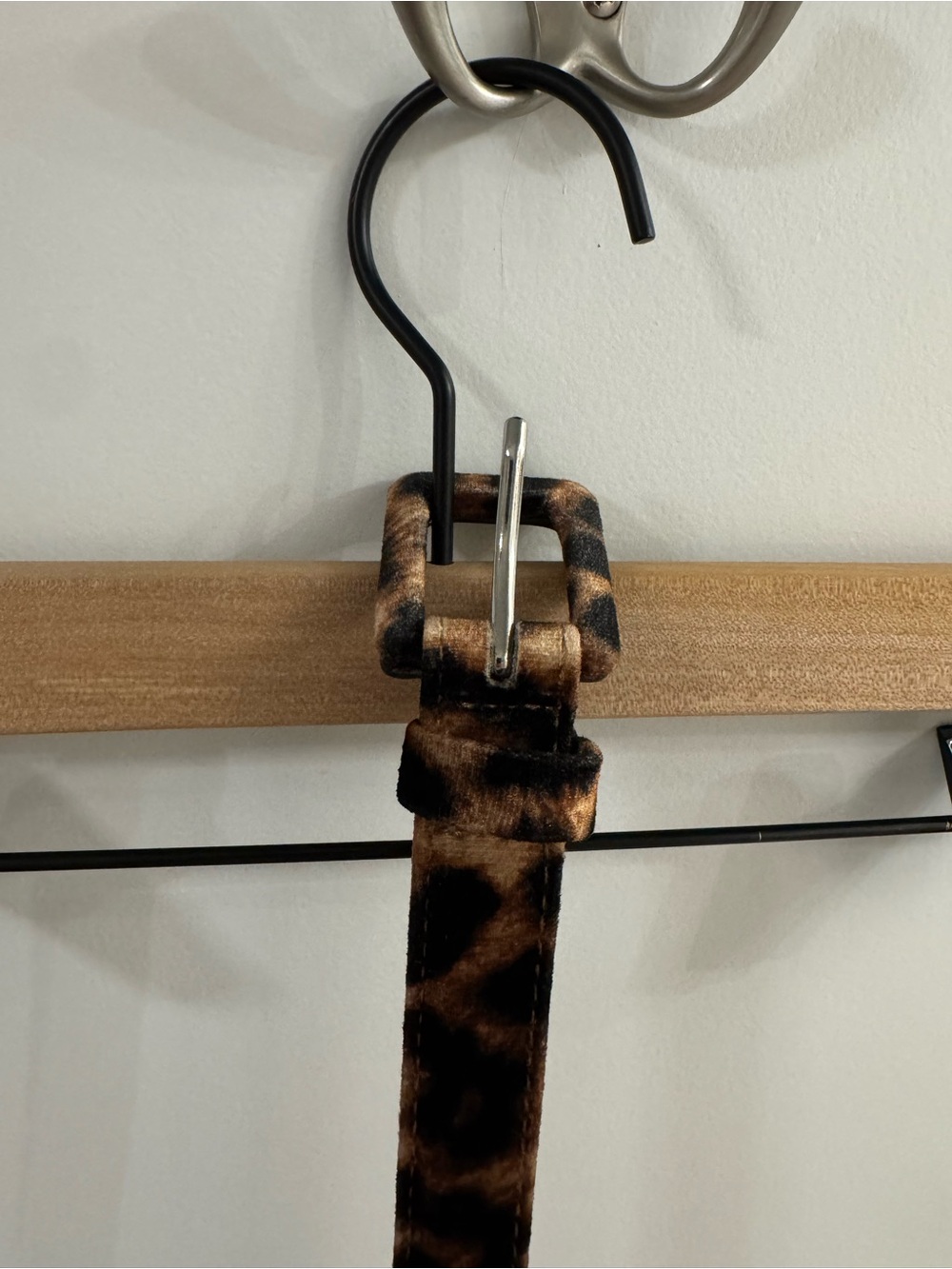 Urban Outfitters Leopard Velvet Belt - Brown and Black